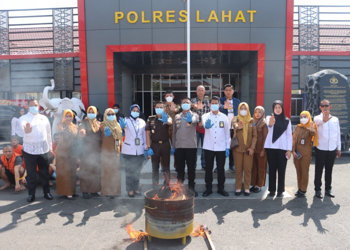 Satresnarkoba Polres Lahat Musnahkan BB Narkotika, Hasil Pengungkapan Sejumlah Kasus Tindak Pidana Narkoba