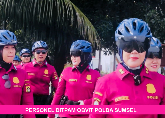 Personel Ditpam Obvit Polda Sumsel Gelar Patroli Bersepeda, Lakukan ‘Coolling System’ di Kawasan Wisata