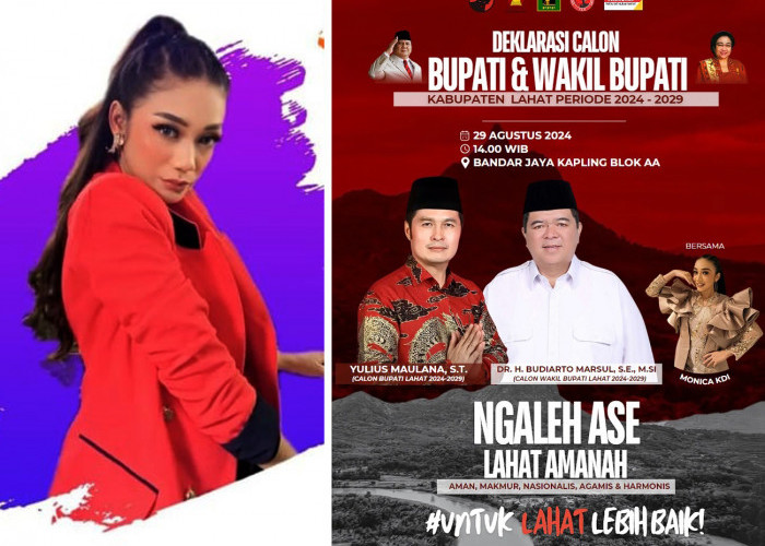 Monica KDI Datang ke Lahat, Acara Deklarasi Pasangan YM-Budiarto, Cabup Cawabup Lahat