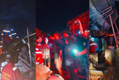 Damkar Muara Enim Bantu Padamkan Api Kebakaran Rumah di Pasar Bawah Ulu Lahat