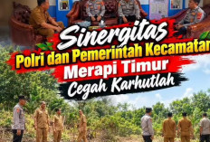 Sinergitas Polri dan Pemerintah Kecamatan Merapi Timur Cegah Karhutla