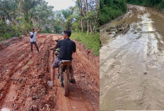 Jalan Desa Banyumas dan Purbamas Rusak Parah, Genangan Lumpur Memutus Akses Masyarakat