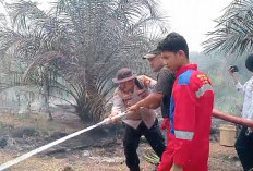 Polres Lahat Bersama Damkar dan Warga Tangani Karhutlah di Kikim Timur